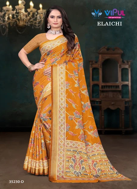 Elaichi 35230 A To D By Vipul Brasso Casual Wear Saree Wholesale Online

